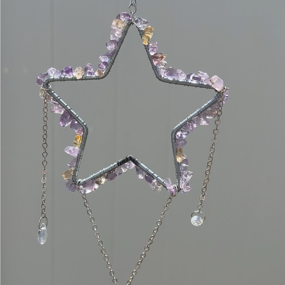 Hand Crafted Silver and Ametrine Star Sun Catcher